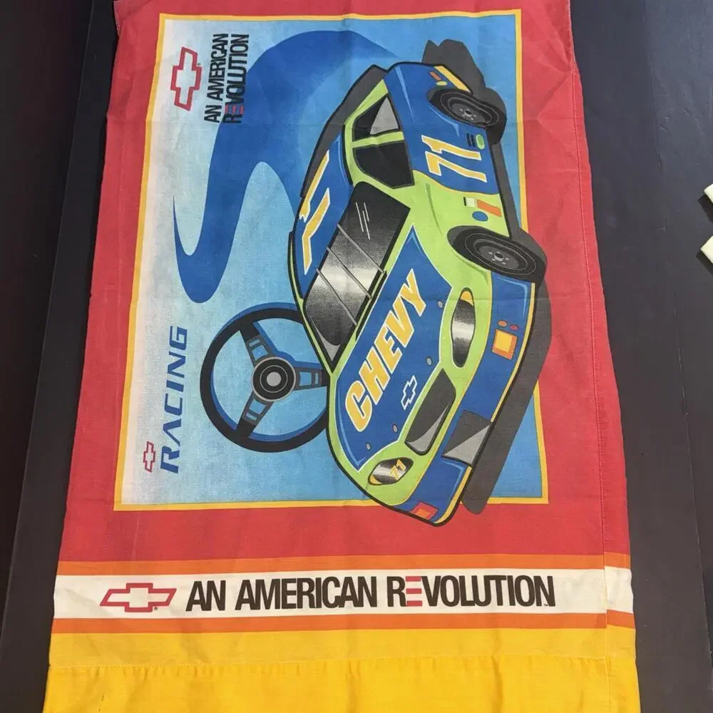 Vintage 80's Chevy Chevrolet Racing Standard‎ Pillow Case An American Revolution